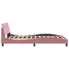 vidaXL Bedframe met hoofdeinde "Dover" 120x200 cm fluweel roze