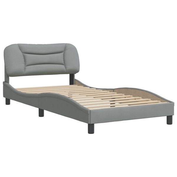vidaXL Bedframe zonder matras "Hvar" 100x200 cm stof lichtgrijs