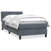 vidaXL Boxspring met matras fluweel donkergrijs 100x220 cm