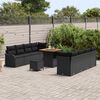 vidaXL Tuinbankenset met kussen 11 pcs Zwart poly rattan