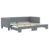 vidaXL Slaapbank met onderschuifbed 90x200 cm stof lichtgrijs