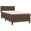 vidaXL Boxspring met matras stof donkerbruin 90x190 cm