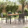 vidaXL Tuin eettafelset 5 pcs Zwart poly rattan
