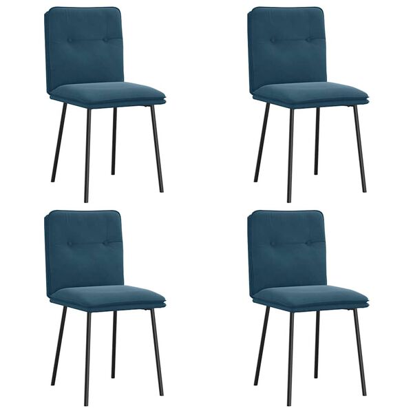 vidaXL Eetkamerstoelen 4 st fluweel blauw