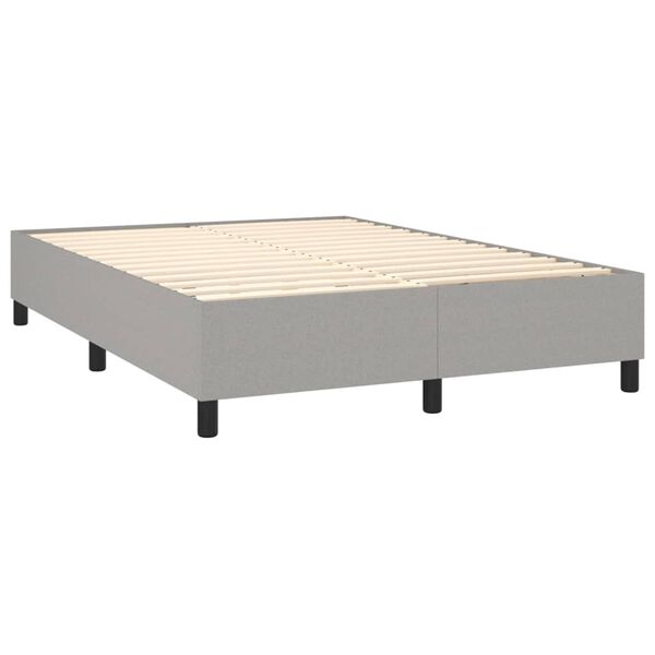 vidaXL Boxspring met matras stof lichtgrijs 140x190 cm