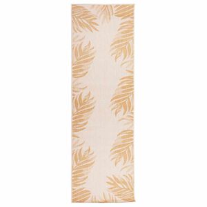 vidaXL Buitenkleed met bladpatroon platgeweven 80x250 cm