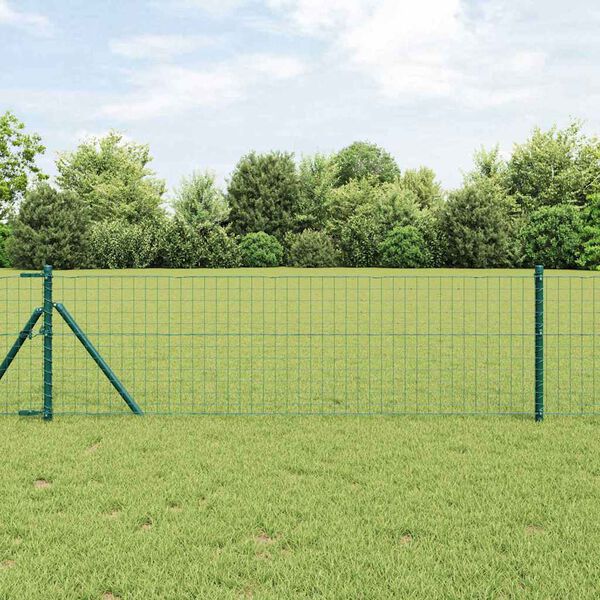 vidaXL Hekpalen 13 pcs Groen Ø32mm 100 cm Gegalvaniseerd staal