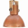 vidaXL Hanglamp industrieel rond 25 W E27 42 cm mangohout koperkleurig
