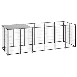vidaXL Hondenkennel 330x110x110 cm staal zwart