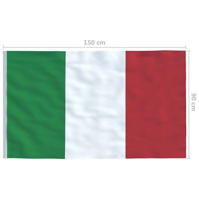 vidaXL Vlag met vlaggenmast Italië 4 m aluminium