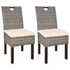 vidaXL Eetkamerstoel Kubu 2 stuks rattan mangohout