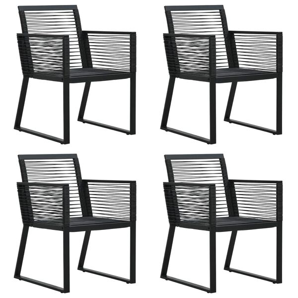 vidaXL 5-delige Tuinset PVC-rattan zwart