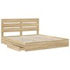 vidaXL Opslag bed met lade Sonoma Eiken 180 x 200 cm Bewerkt hout