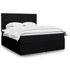 vidaXL Boxspring met matras stof zwart 180x200 cm