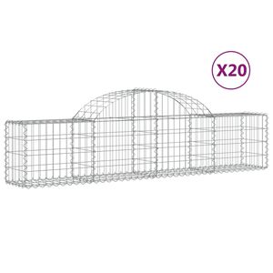 vidaXL Schanskorven 20 st gewelfd 200x30x40/60 cm gegalvaniseerd ijzer
