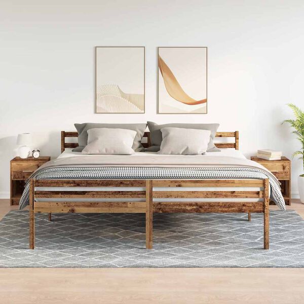 vidaXL Nachtkastjes 2 st met lade 40x34x50 cm oud houtkleurig