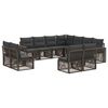 vidaXL Tuinbankenset 11 st Grijs en Donkergrijs poly rattan