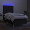 vidaXL Boxspring met matras en LED stof zwart 90x190 cm