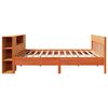 vidaXL Bed met boekenkast zonder matras grenenhout wasbruin 200x200 cm