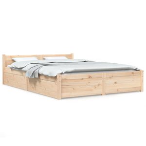 vidaXL Bedframe met lades wit 135x190 cm