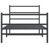 vidaXL Bedframe met hoofd- en voeteneinde metaal zwart 107x203 cm