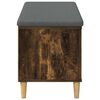 vidaXL Halbank met kussen met opslag Gerookt eiken 100 x 38 x 46 cm