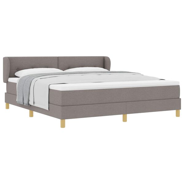 vidaXL Boxspringbed met matras met hoofdeinde Taupe 180 x 200 cm Stof