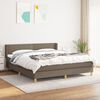 vidaXL Boxspring met matras stof taupe 180x200 cm