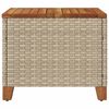 vidaXL Tuintafel 45x45x37 cm poly rattan en acaciahout beige