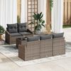 vidaXL Bankstel met kussen met kussen 6 pcs Grijs poly rattan