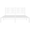 vidaXL Bedframe met hoofdbord metaal wit 160x200 cm