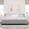 vidaXL Boxspring bed met matras met LED Lichtgrijs 200 x 200 cm Stof