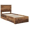 vidaXL Bedframe met hoofdeinde Oudhout 90 x 200 cm Bewerkt hout