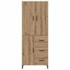 vidaXL Highboard Artisan Eiken 69,5 x 34 x 180 cm Bewerkt hout