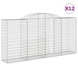 vidaXL Schanskorven 12 st gewelfd 300x50x140/160 cm ijzer