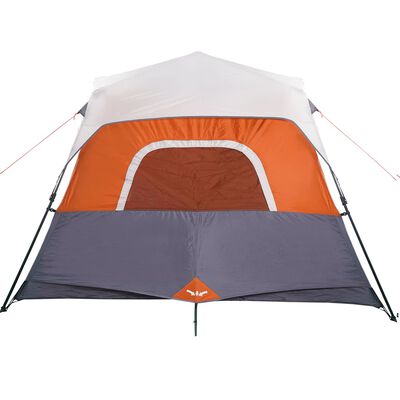 vidaXL Tent 6-persoons waterdicht met LED lichtgrijs en oranje