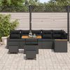vidaXL Tuinbankenset 9 pcs Zwart poly rattan
