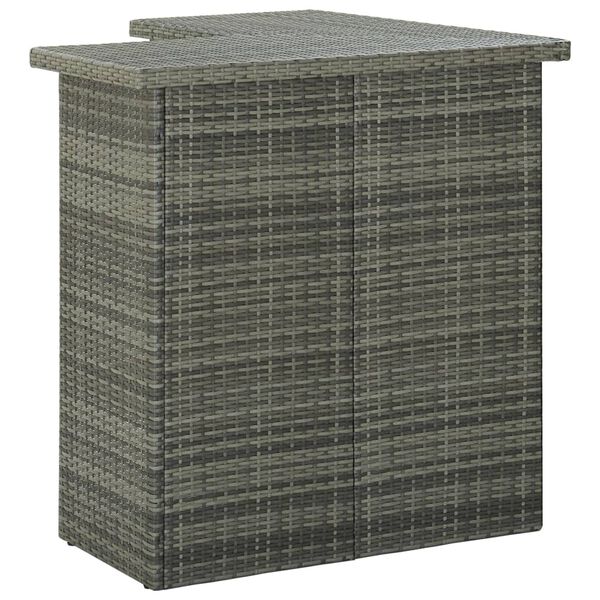 vidaXL Hoekbartafel 100x50x105 cm poly rattan grijs