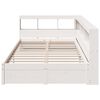 vidaXL Bed met boekenkast zonder matras grenenhout wit 90x190 cm