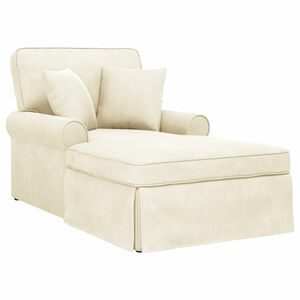 vidaXL Chaise Lounge met Rok Cr&egrave;me 91 x 157 x 91 cm Geribbelde Stof