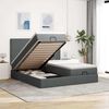 vidaXL Ottoman bed met matrassen 200x200cm stof donkergrijs