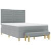 vidaXL Boxspring bed met matras Lichtgrijs 140 x 190 cm Stof