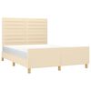 vidaXL Bedframe zonder matras stof cr&egrave;mekleurig 140x200 cm