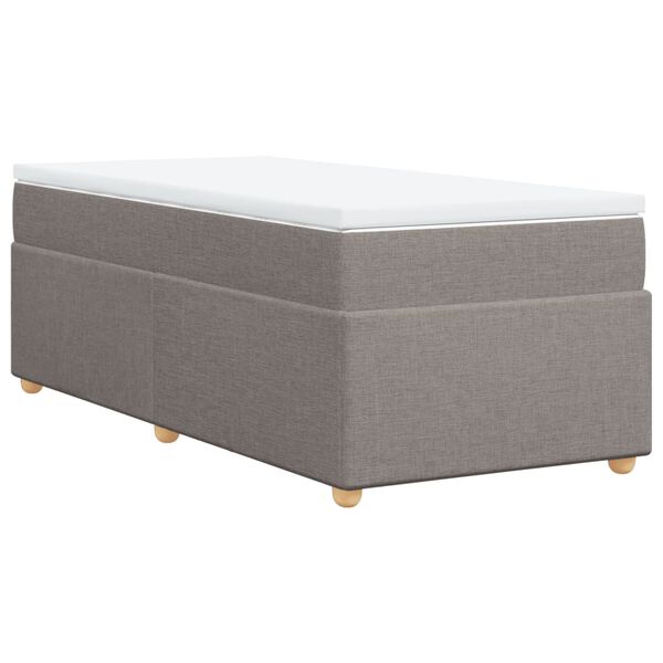 vidaXL Boxspring met matras stof taupe 100x200 cm