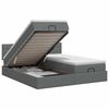vidaXL Ottoman bed met matras met hoofdeinde 2 st Donkergrijs Stof