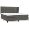 vidaXL Boxspring met matras fluweel donkergrijs 200x200 cm