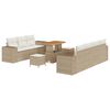 vidaXL Tuin Sofa Set met kussen 10 pcs Beige poly rattan