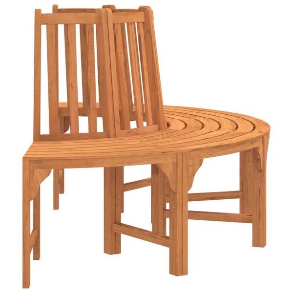 vidaXL Boombank halfrond &Oslash;208 cm massief eucalyptushout