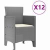 vidaXL Tuin Eetset met kussen 13 pcs Lichtgrijs
