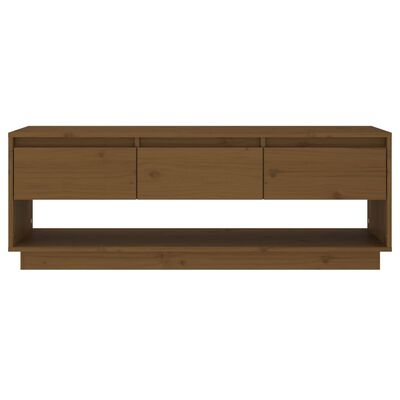 vidaXL Tv-meubel 110,5x34x40 cm massief grenenhout honingbruin